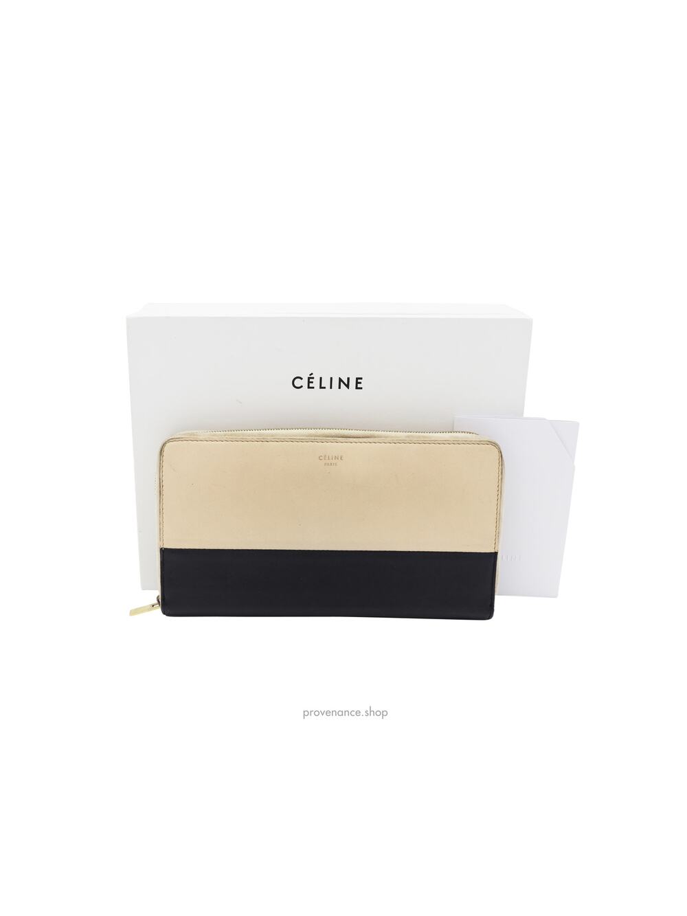 🔴 Celine Multifunction Zip Wallet - Beige/Navy - Picture 1 of 9